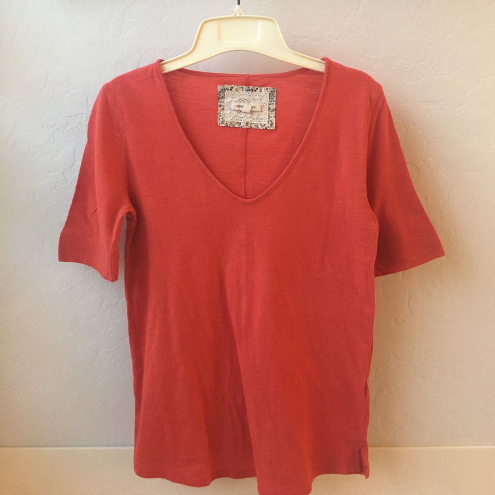 Pink 3/4 cotton tee from Anthropologie